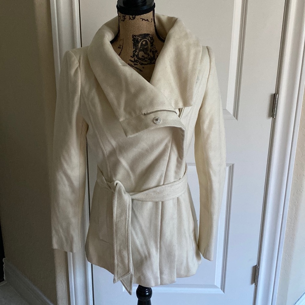 Express, cream colored coat